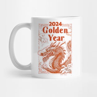 Golden Year Dragon Majestic White T-Shirt Mug